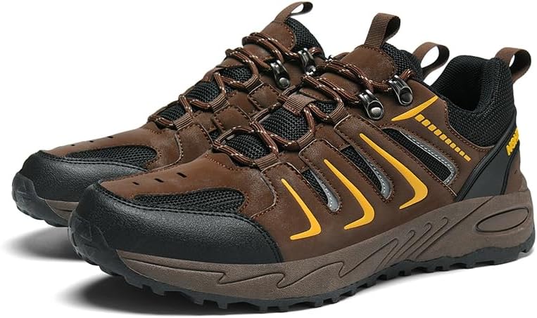 

Мужские повседневные спортивные кроссовки, легкие, с нескользящей сеткой, дышащие, на шнуровке, подходят для повседневных поездок, прогулок и бега Igzbibg, коричневый