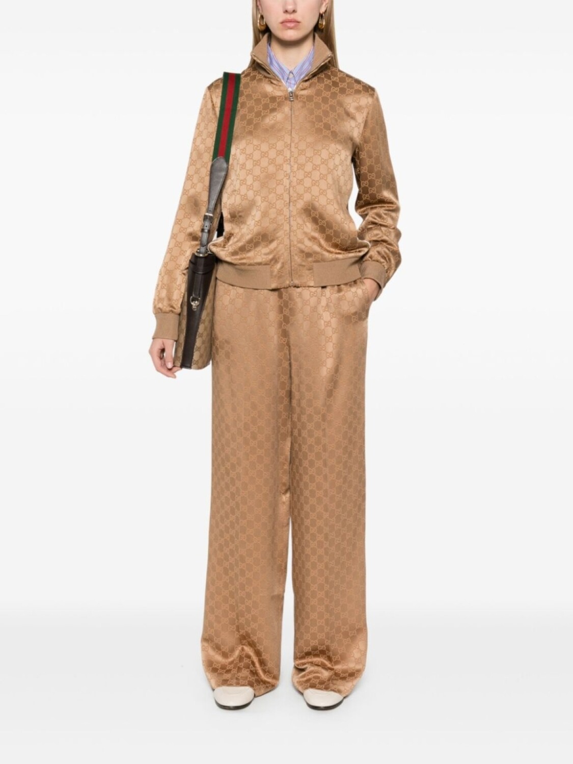 

Спортивные брюки Gucci GG из жаккарда, коричневый