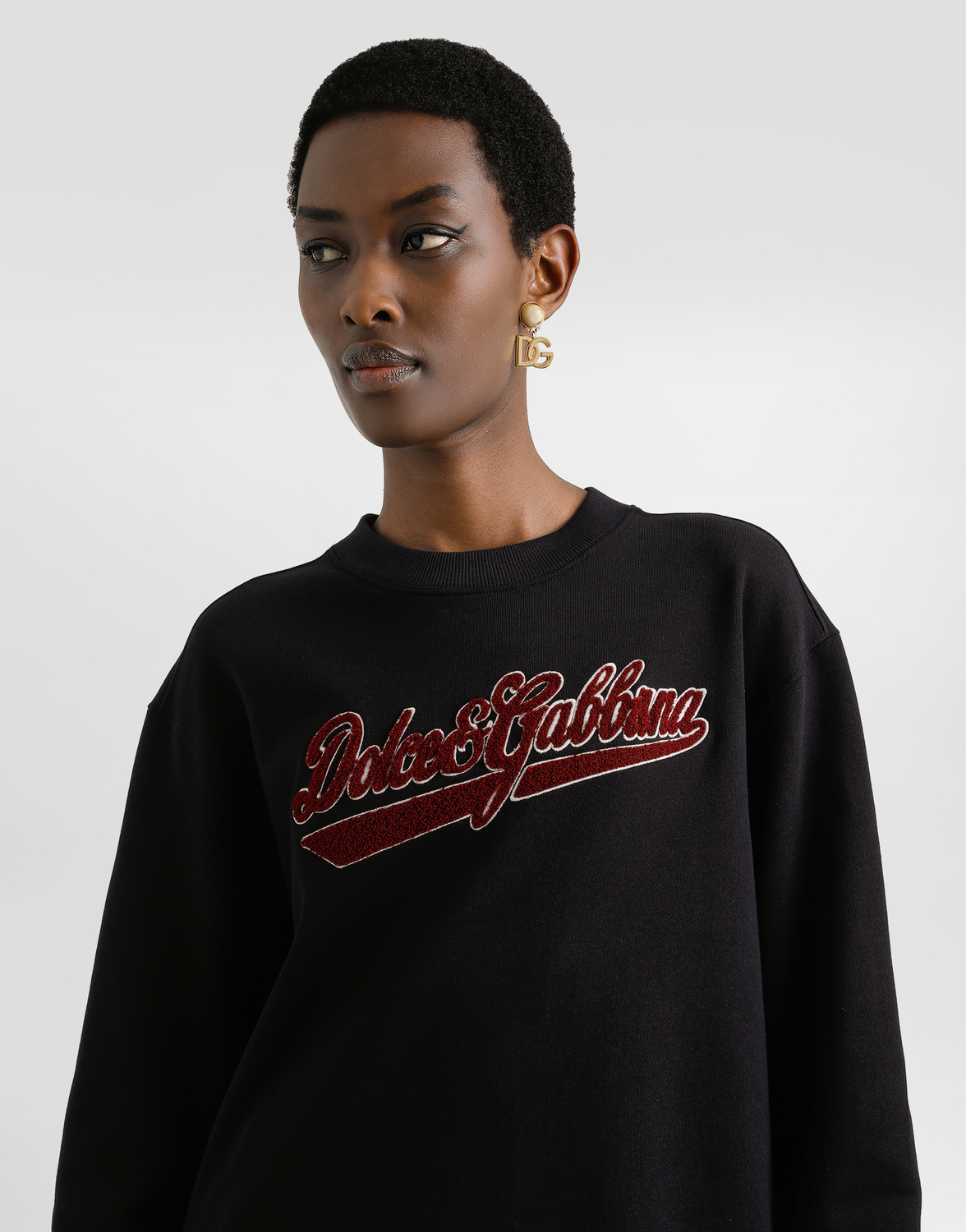 Свитшот Dolce & Gabbana Cotton With Patch, черный — фото 2