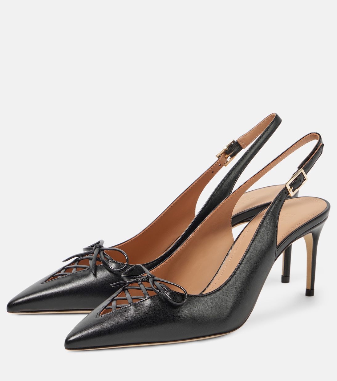 Туфли-лодочки Trudie из кожи с открытой пяткой Malone Souliers, черный — фото 4