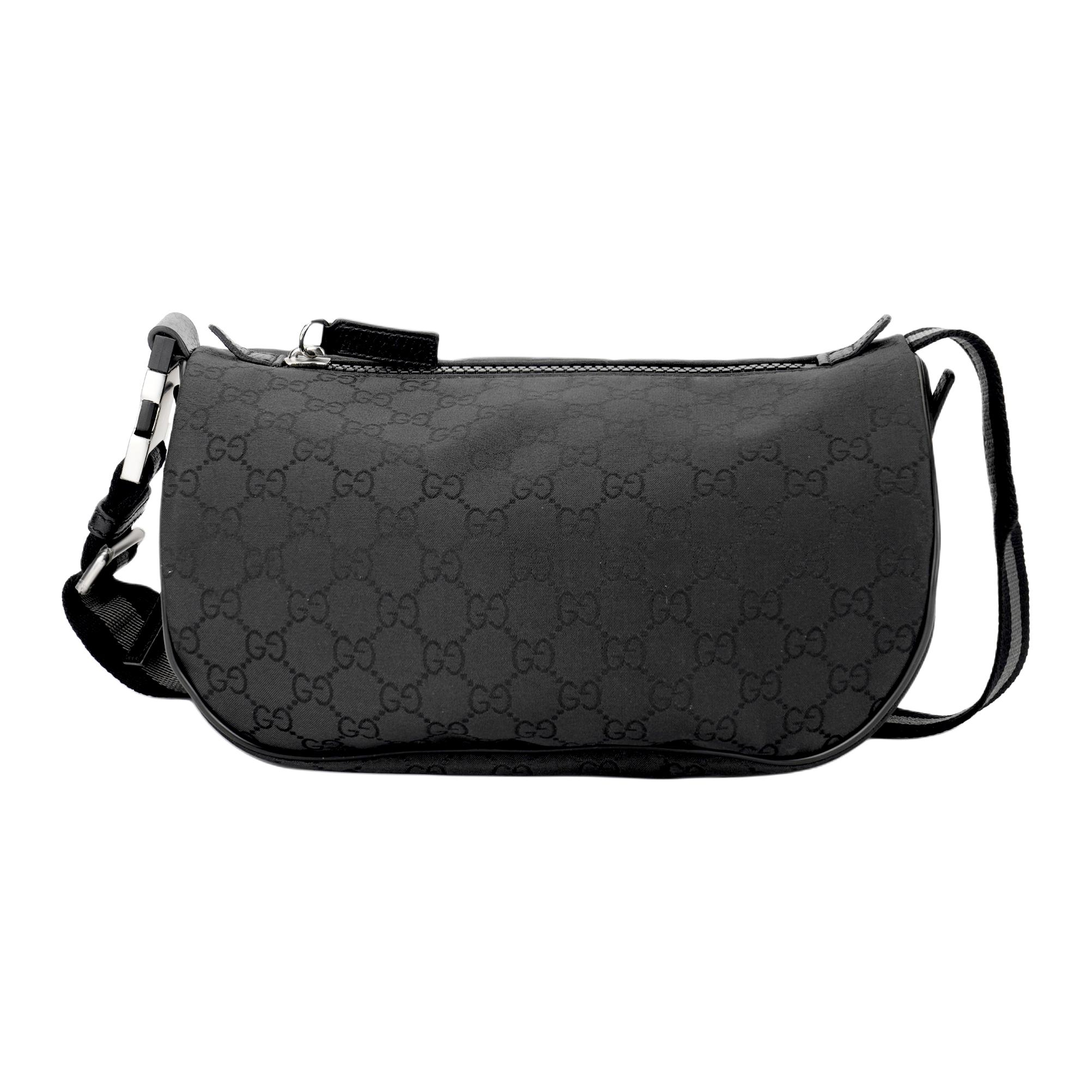 GUCCI GG Monogram Нейлоновая поясная сумка через плечо для мужчин черная — фото 3