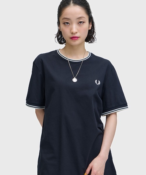 

Футболка с двойной отделкой FRED PERRY, черный