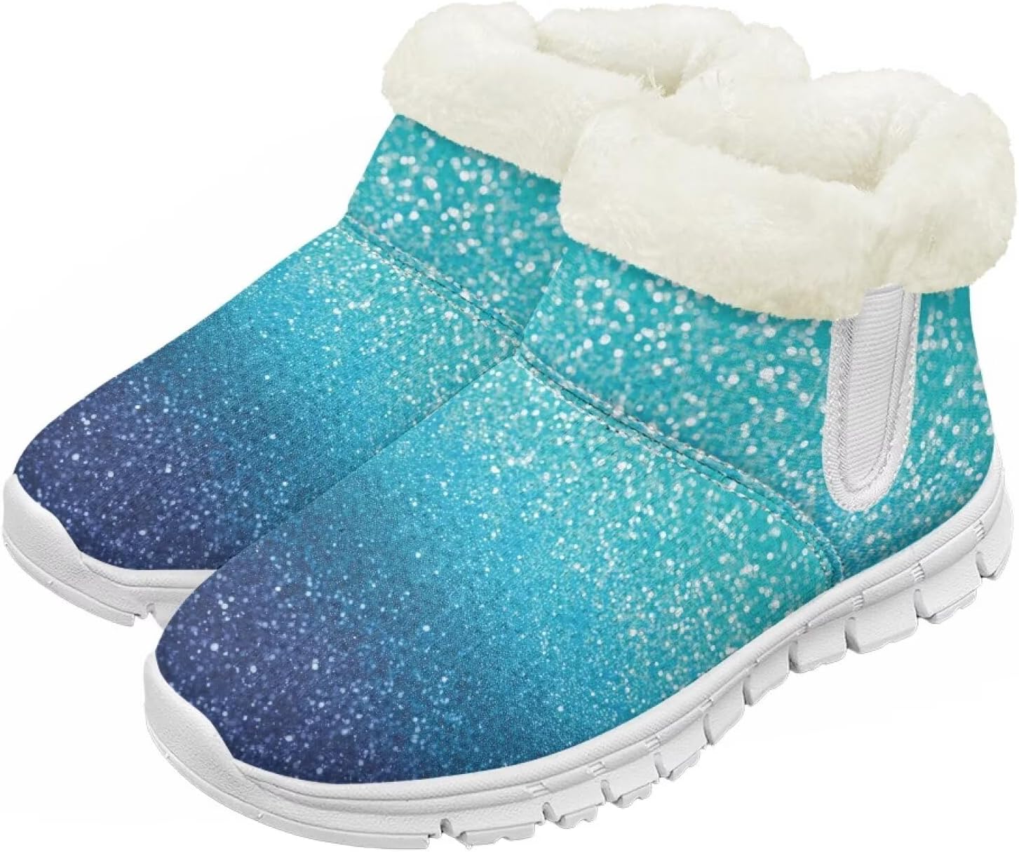 

Детские зимние сапоги для девочек, водонепроницаемые, противоскользящие, для холодной погоды, с искусственным мехом, походные ботинки Goronwyfloyd, Blue Dot