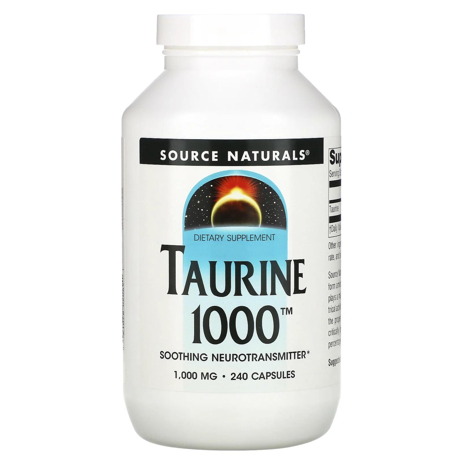 

Таурин 1000 Source Naturals Taurine, 1000 мг, 240 капсул