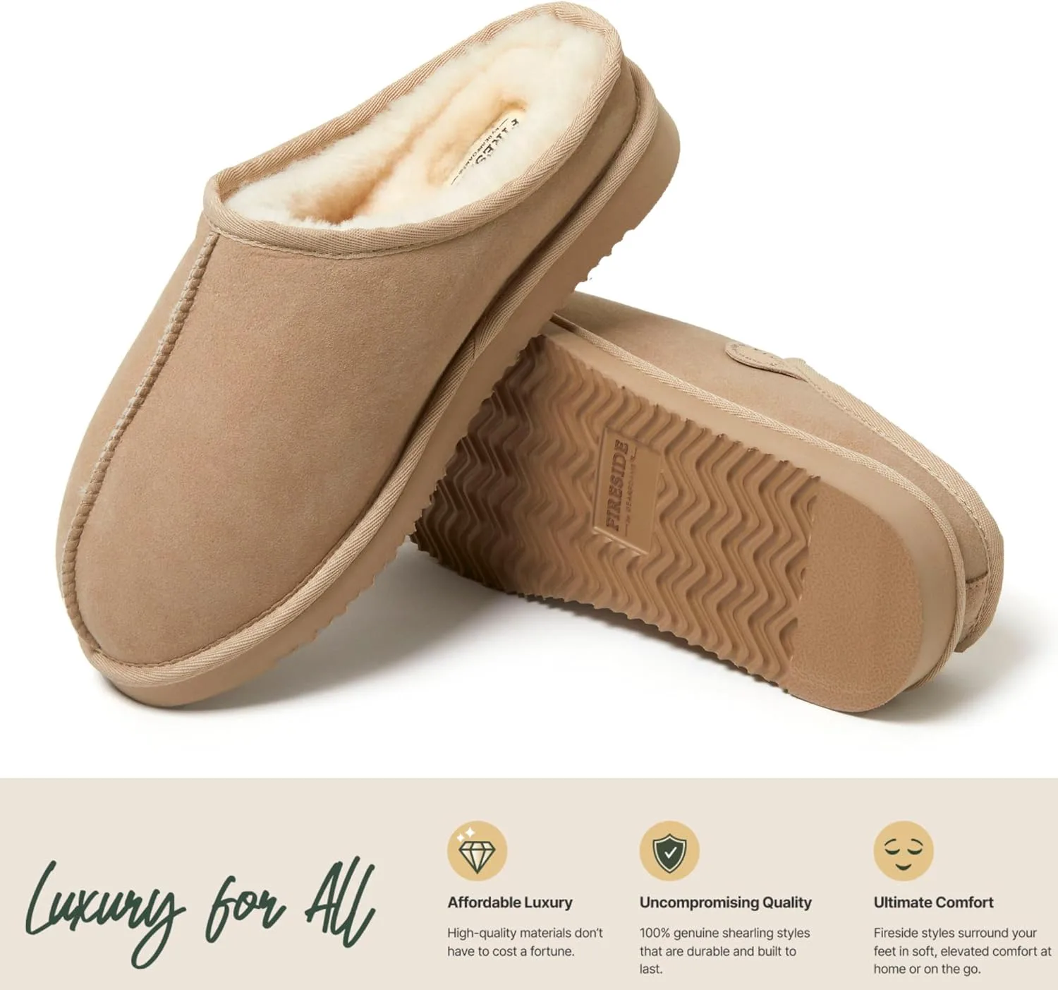 Клогги Fireside от Dearfoams для мужчин Grafton Shearling для дома и улицы Fireside by Dearfoams — фото 4