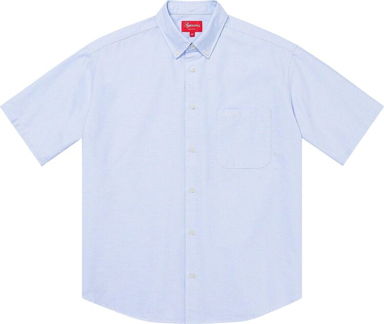

Рубашка Supreme Loose Fit Short-Sleeve Oxford 'Light Blue', синий