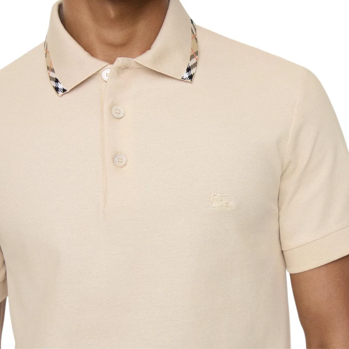 Поло Burberry Slim Fit мужское, бежевое, для лета — фото 4