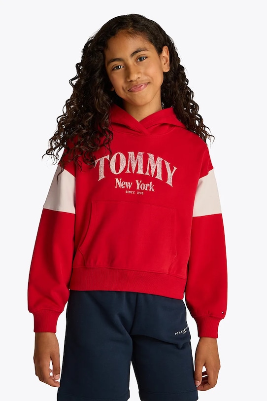 

Детская хлопковая толстовка Tommy Hilfiger, красный