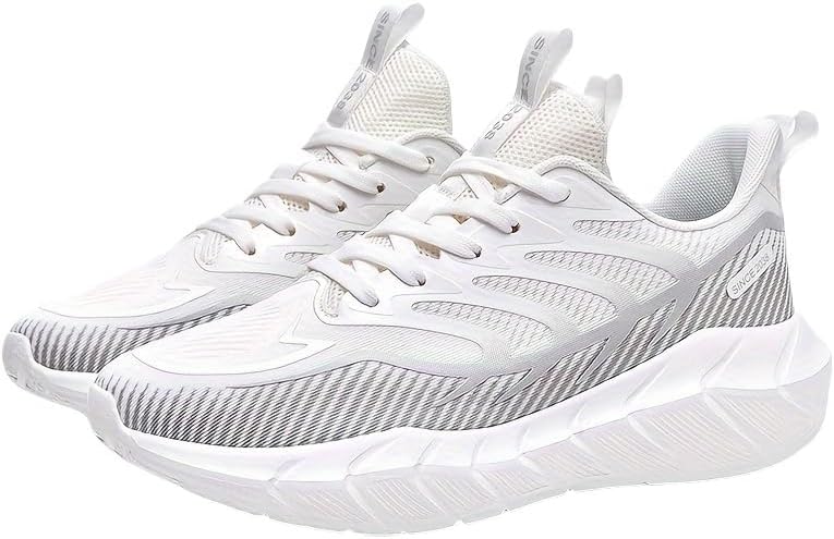 

Мужские спортивные кроссовки большого размера, модные и легкие, однотонная сетчатая поверхность для комфортной носки Clolinde, белый