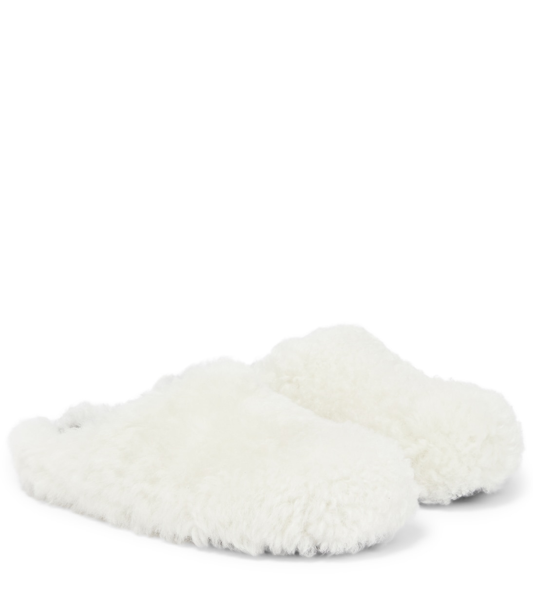 Тапочки Sabot из овчины Marni, Natural White