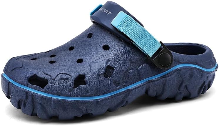 

Мужские сабо для сада, взрослые мюли, спортивные сандалии, летние водные и пляжные туфли, повседневные тапочки, легкие, дышащие, с нескользящей подошвой Miluoluo, синий