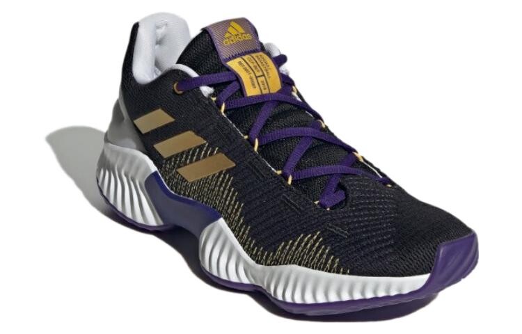 Кроссовки Adidas Pro Bounce 2018, белый/черный/фиолетовый/золотой — фото 3