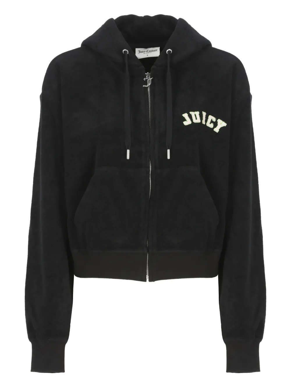 

Худи на молнии с вышитым логотипом Juicy Couture, черный