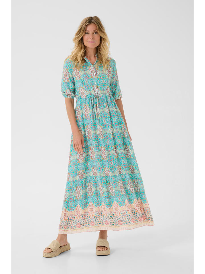 

Платье свободного кроя CRAlora с бирюзовым плиточным принтом Cream