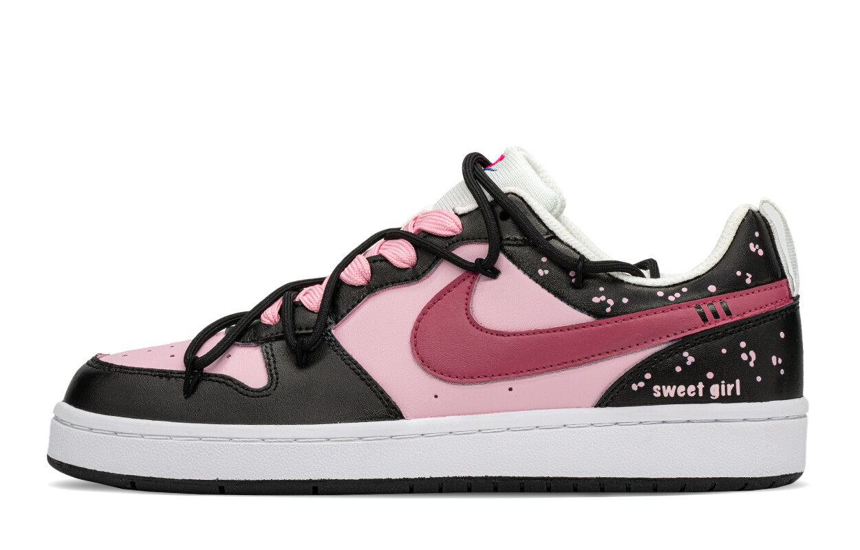 

Кроссовки Nike Court Borough Skateboarding Shoes Women's Low-top Black/pink, черный/розовый