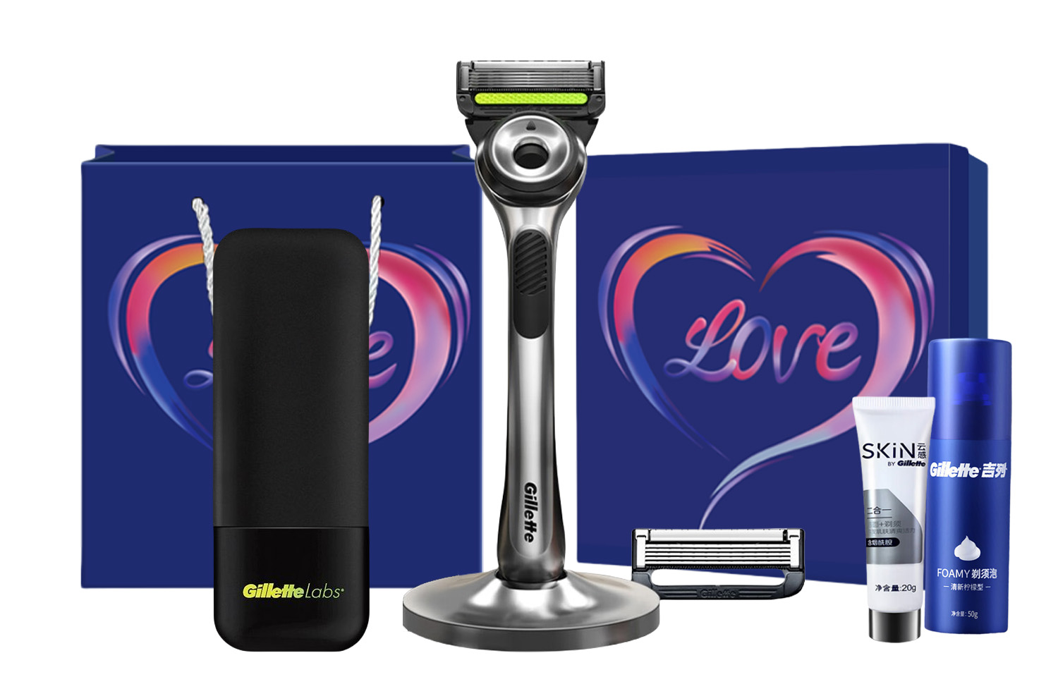 

Мужские инструменты для бритья Gillette, Aurora 2-Blade Love Box (Includes Magnetic Storage Box+Shaver+Cleanser)