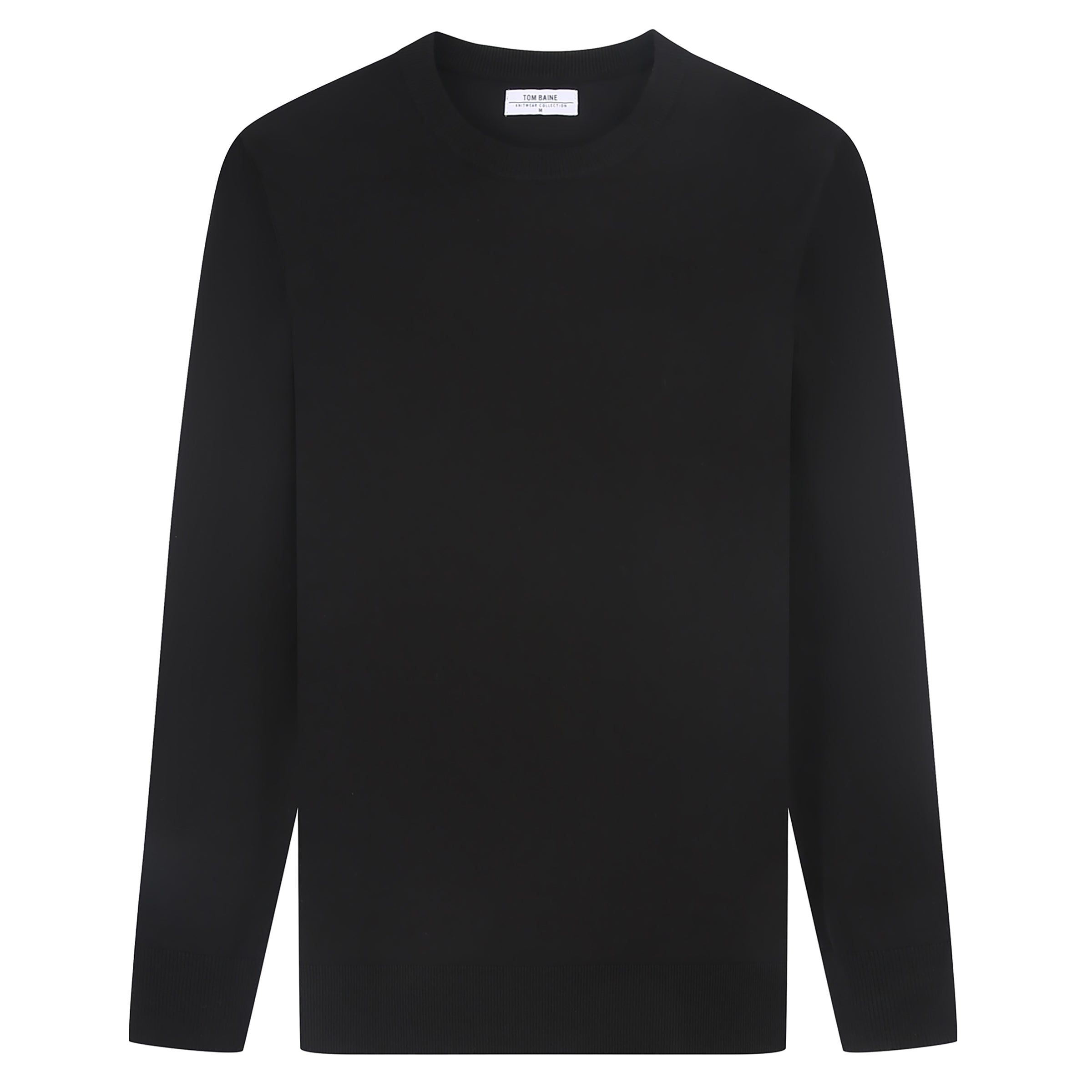 

Мужской свитер Tom Baine Cashmere Feel Slim Fit с круглым вырезом, черный