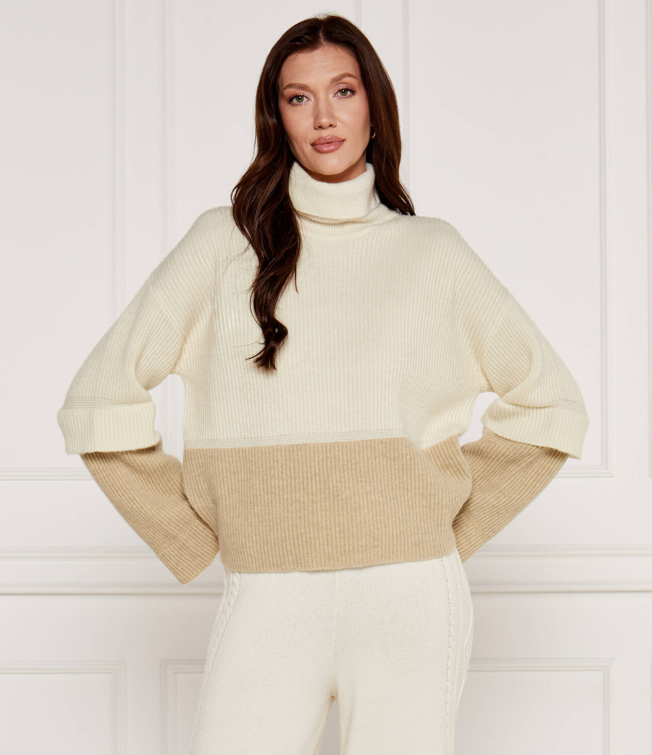 

Свитер из шерсти AKEP Loose fit, кремовый