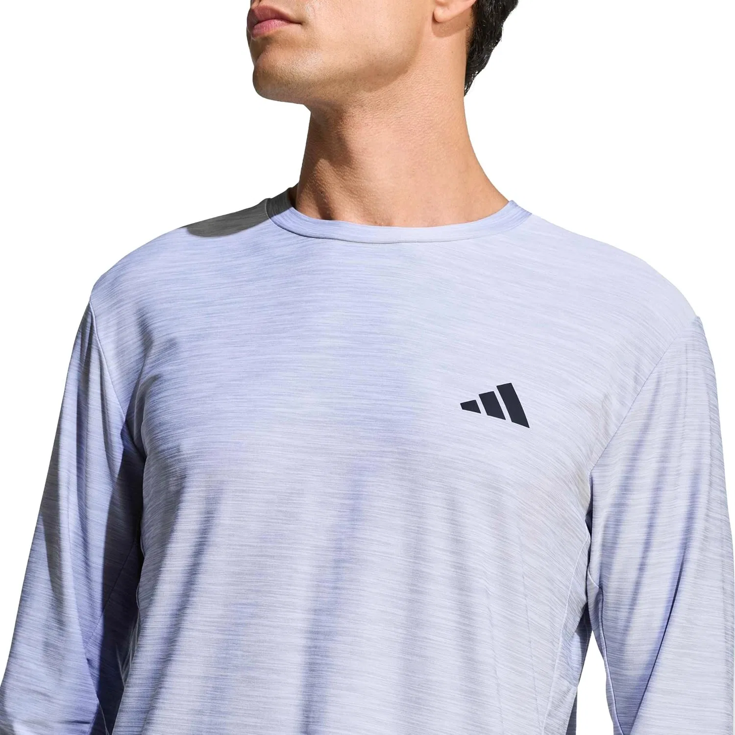 Футболка с длинным рукавом adidas Workout Essentials Flex, White Melange — фото 4