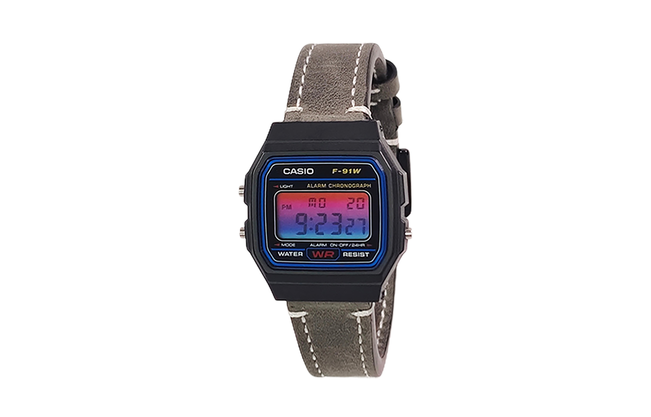 

CASIO Мужские часы Retrofit Series с кварцевым механизмом и ремешком из натуральной кожи, черный циферблат