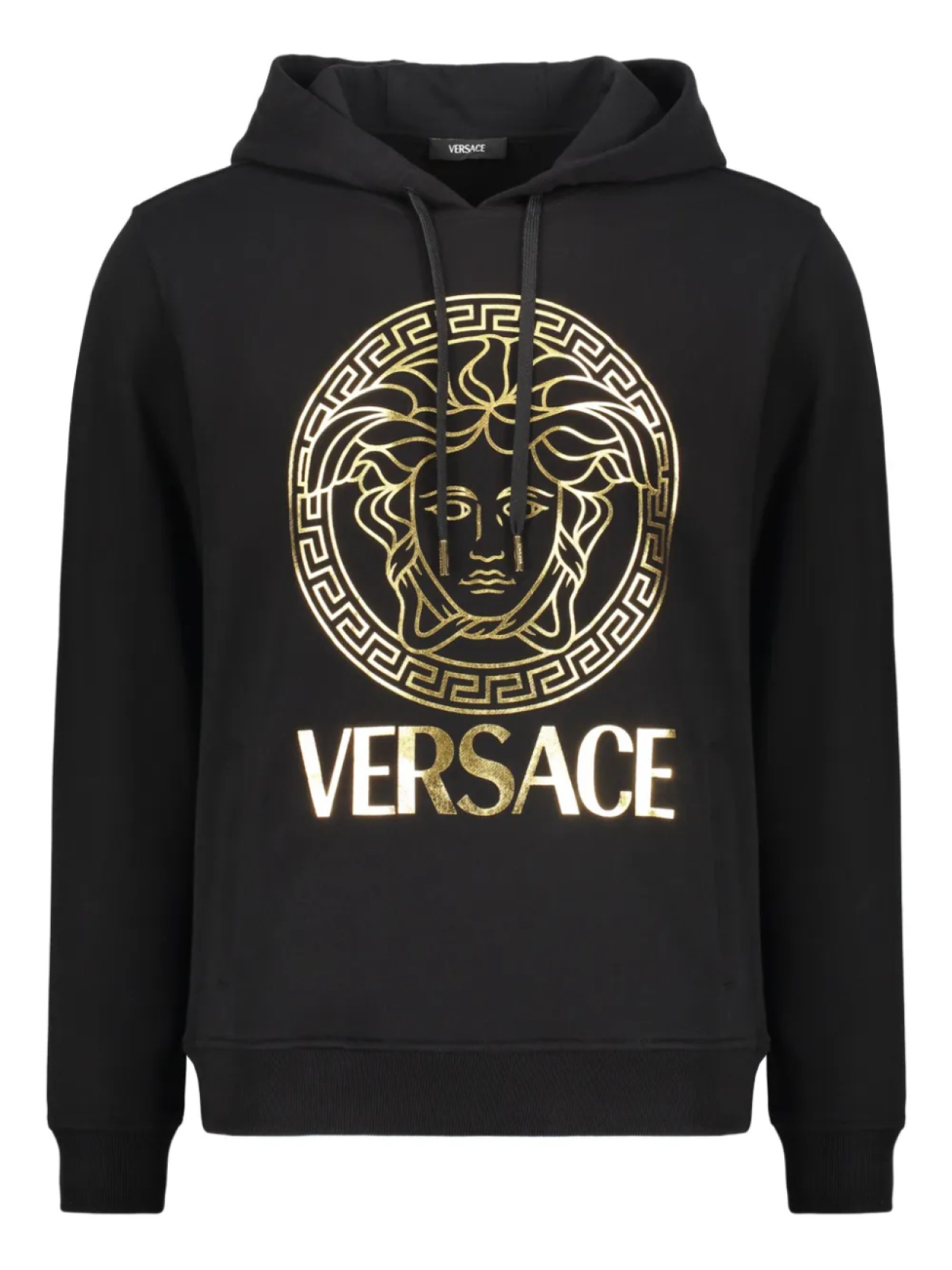 

Толстовка с капюшоном из хлопка Versace, черный