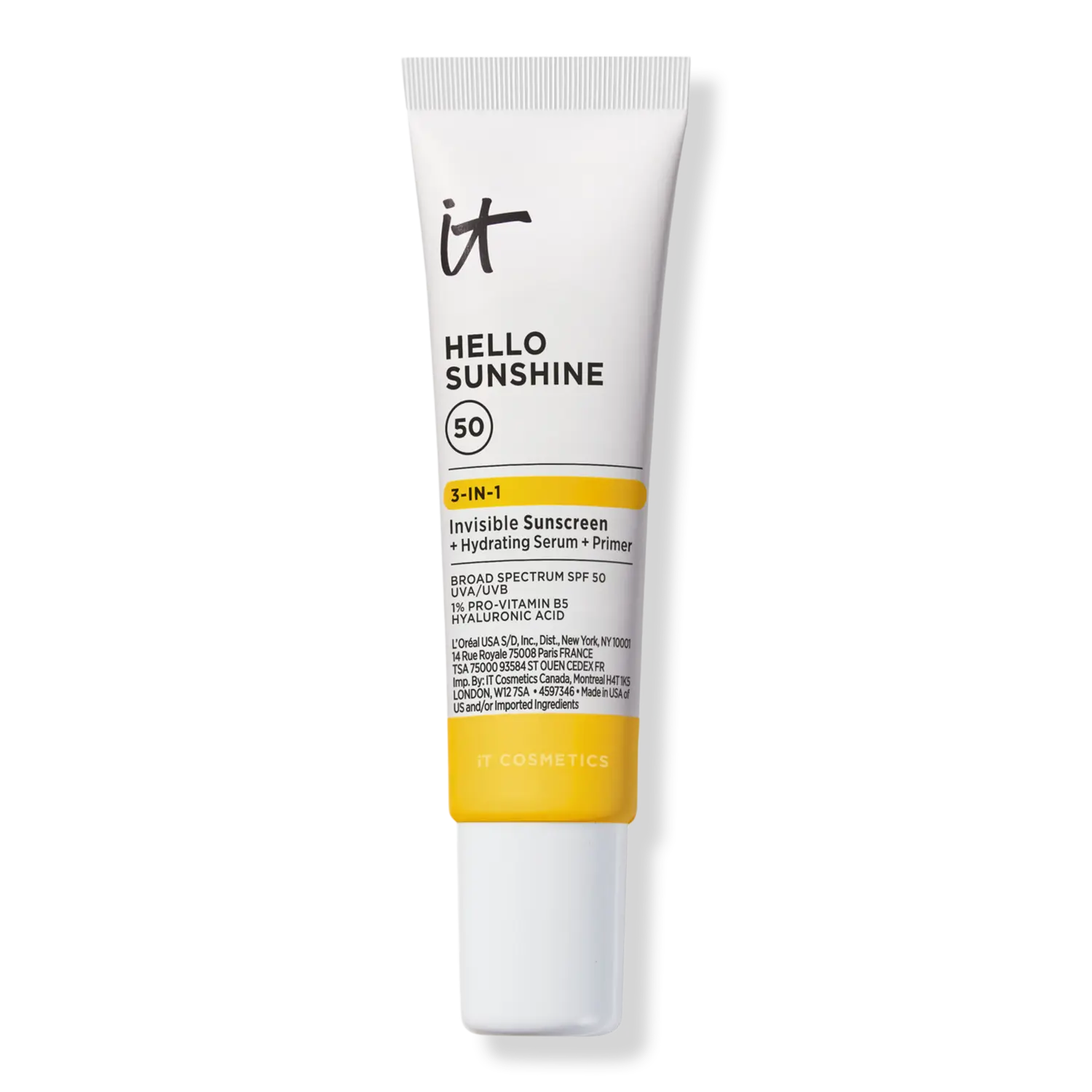 

Невидимый солнцезащитный крем для лица Hello Sunshine SPF 50 IT Cosmetics, 0.5 oz