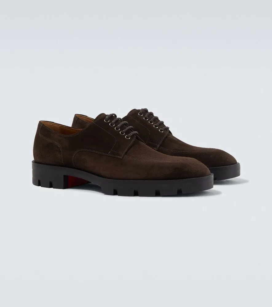 Замшевые туфли-дерби Davisol Lion Christian Louboutin, коричневый