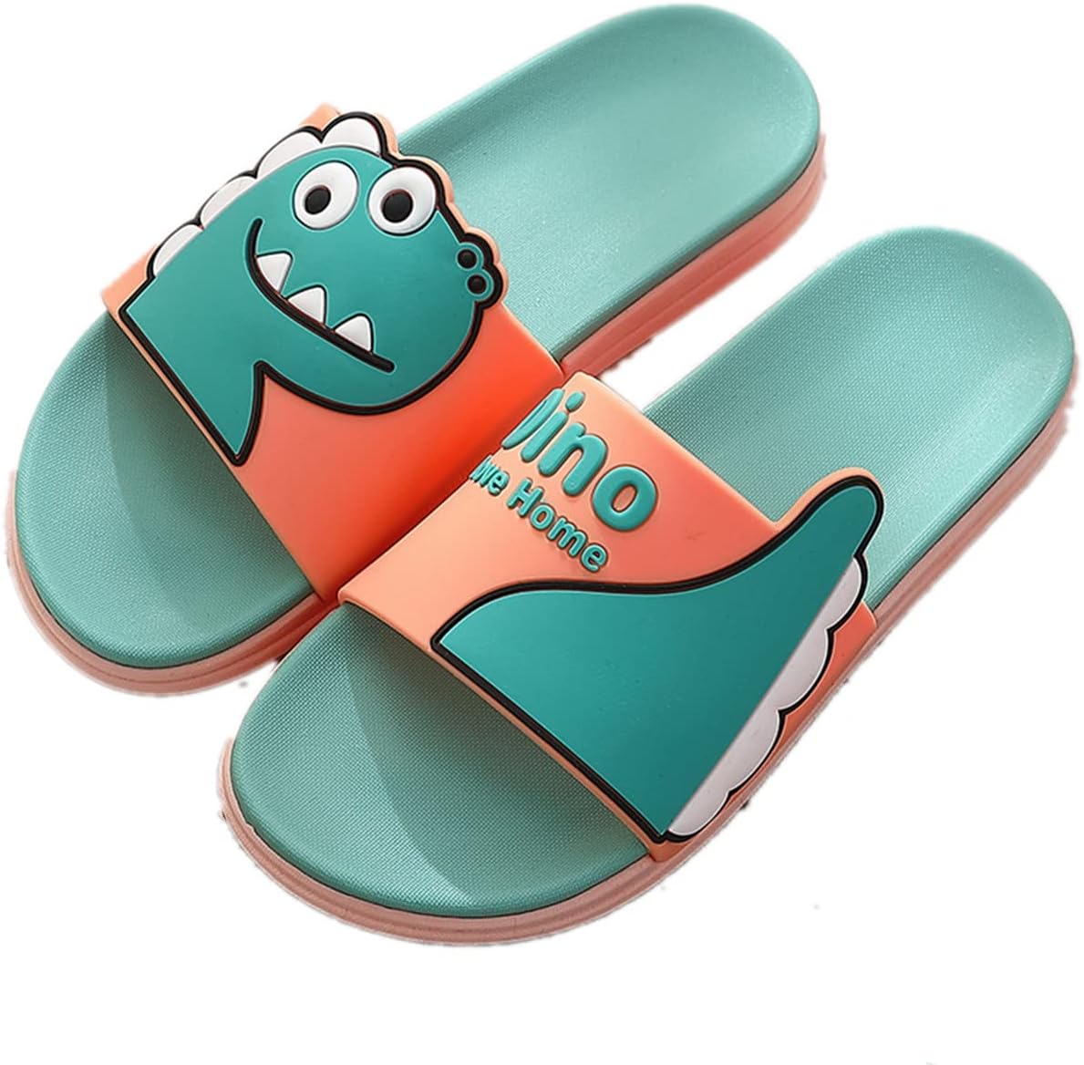 

Тапочки Aoakva Kawaii с милым мультяшным динозавром, кломпы для девочек и женщин, летние шлепанцы для душа, нескользящие пляжные обувь из мягкого ПВХ, синий/розовый