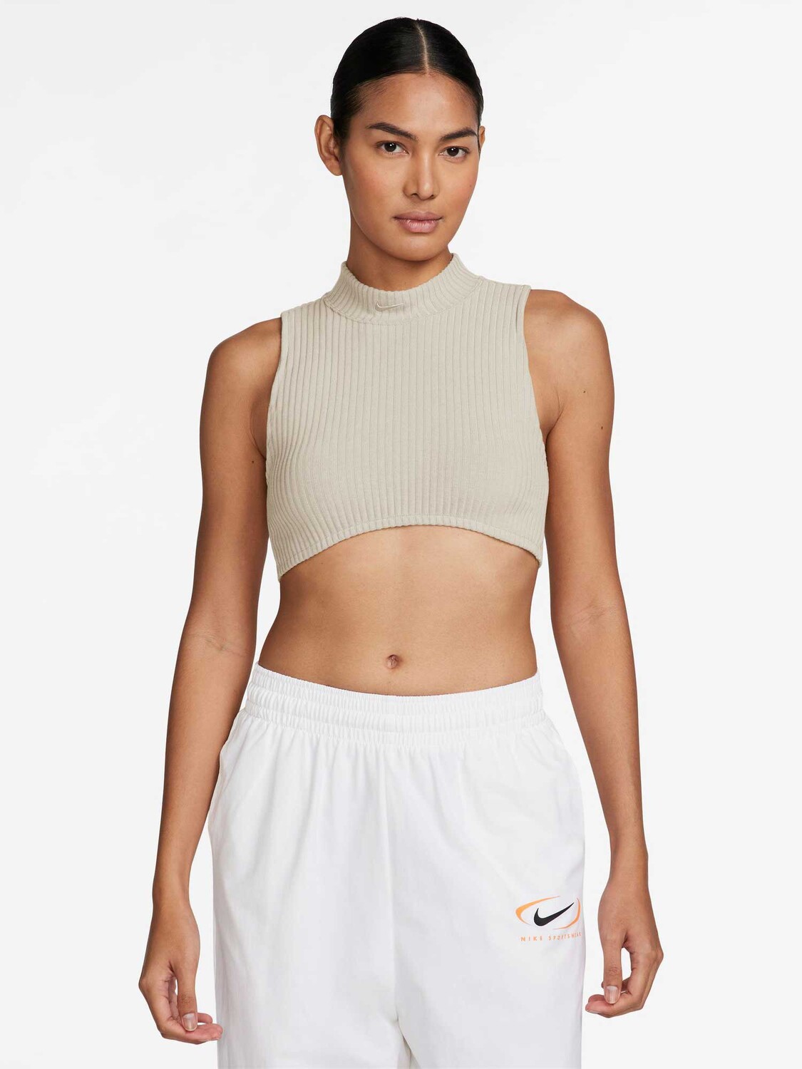 

Майка Nike W NSW NK CHLL KNT RIB CRP TNK, бежевый