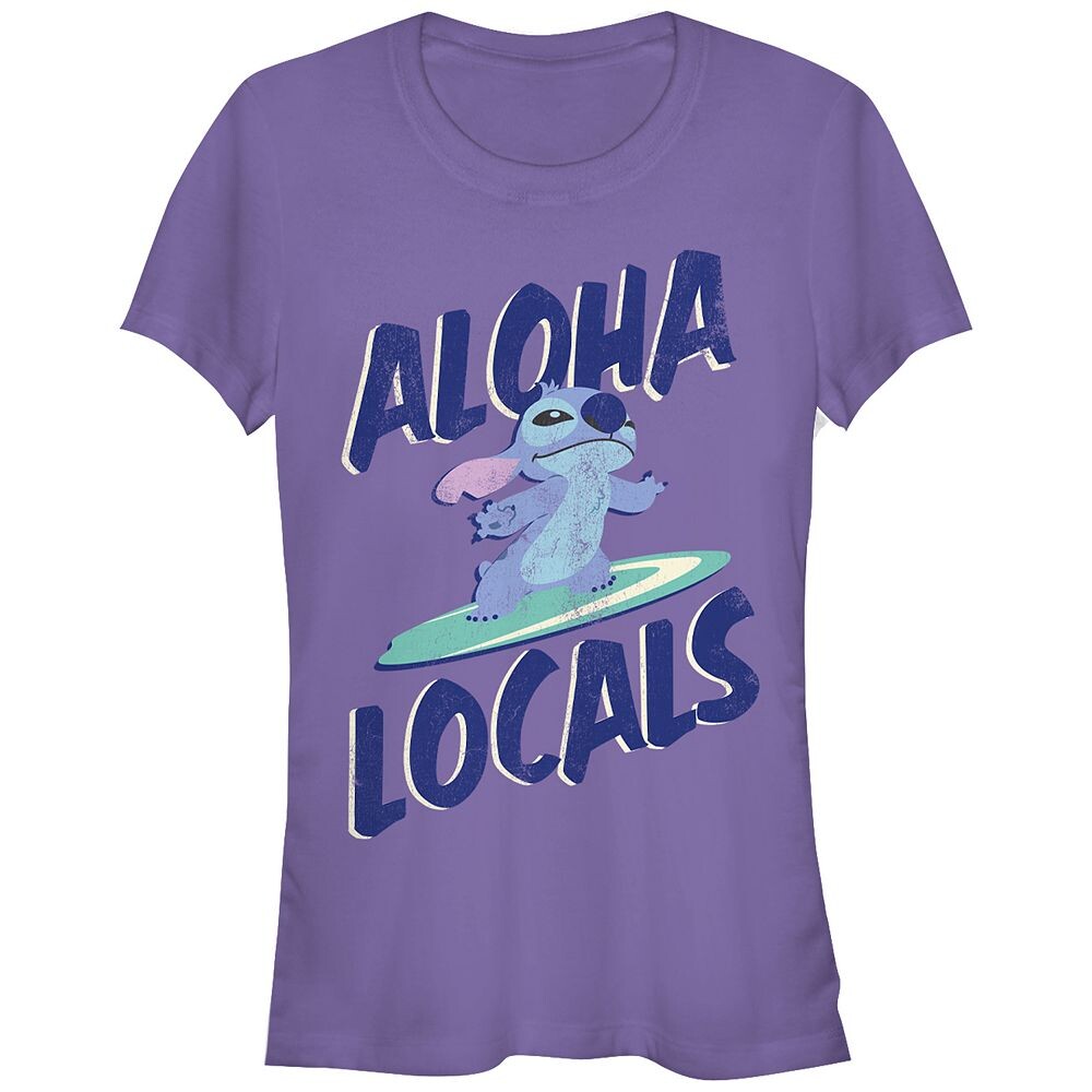 

Футболка с рисунком Disney's Lilo & Stitch Aloha Locals Stitch Juniors, фиолетовый