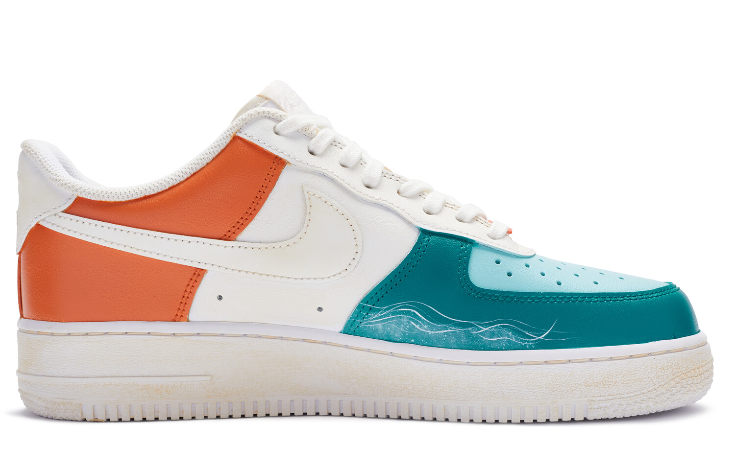 

Кроссовки Nike Air Force 1 Skateboard Shoes Men Low-Top Blue/White Orange