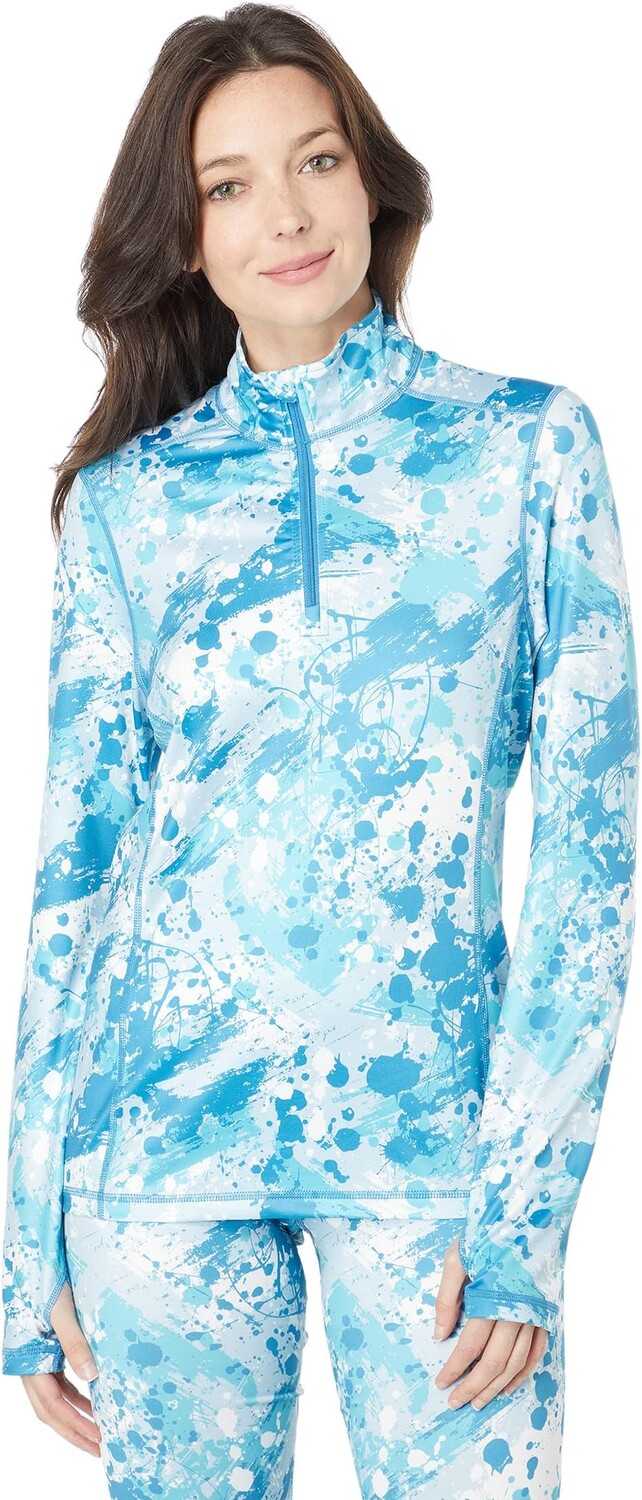 

Топ Hot Chillys Micro-Elite Chamois Printed Zip-T, цвет Blue Skies Camo