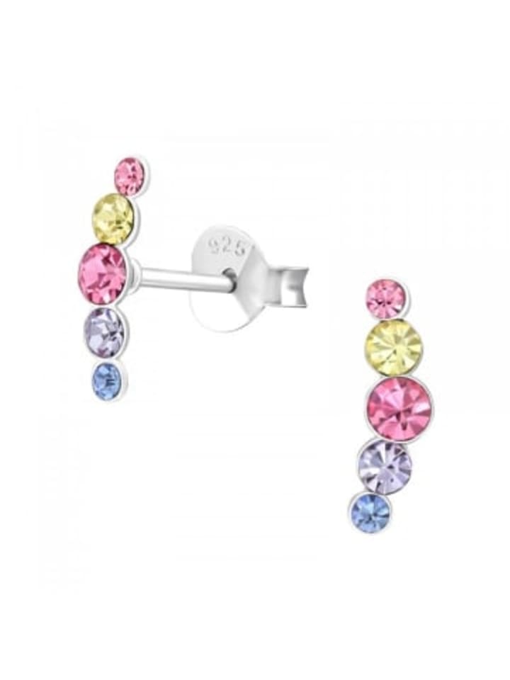 

Alexander York Серьги-гвоздики Crystal Series 5 радужных цветов из серебра 925 пробы, комплект из 2 штук