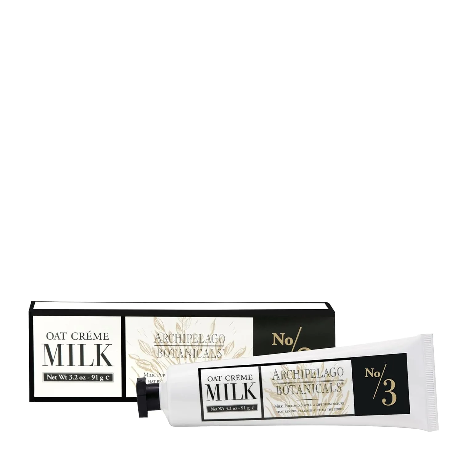 Archipelago Botanicals Oat Milk Hand Crème, насыщенный и легкий крем для рук для сухой кожи, кутикулы и огрубевших участков, с растительными экстрактами (90 г) 1 штука (1 шт.), white