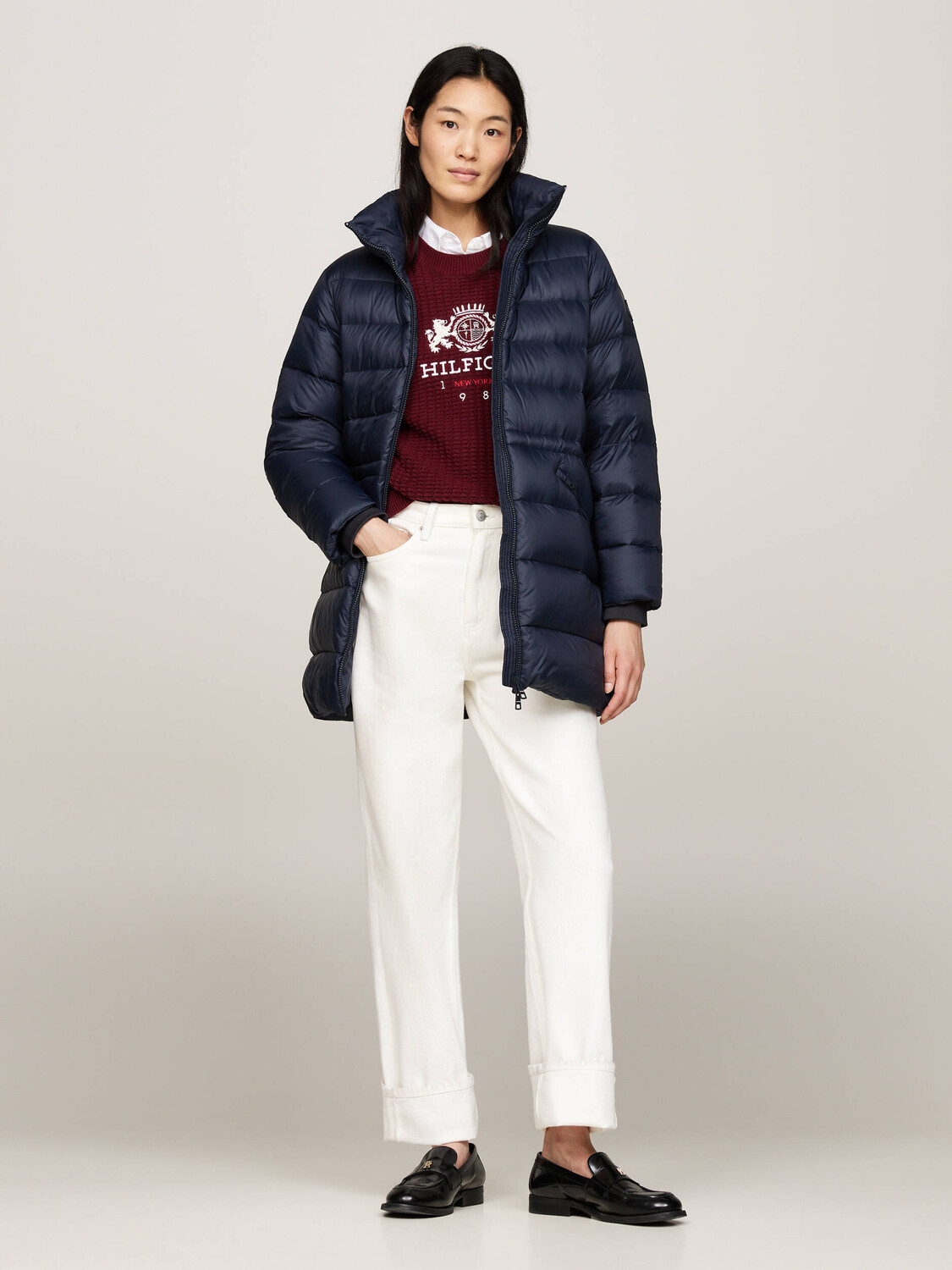 

Куртка Tommy Hilfiger FUNNEL Loose fit, темно-синий