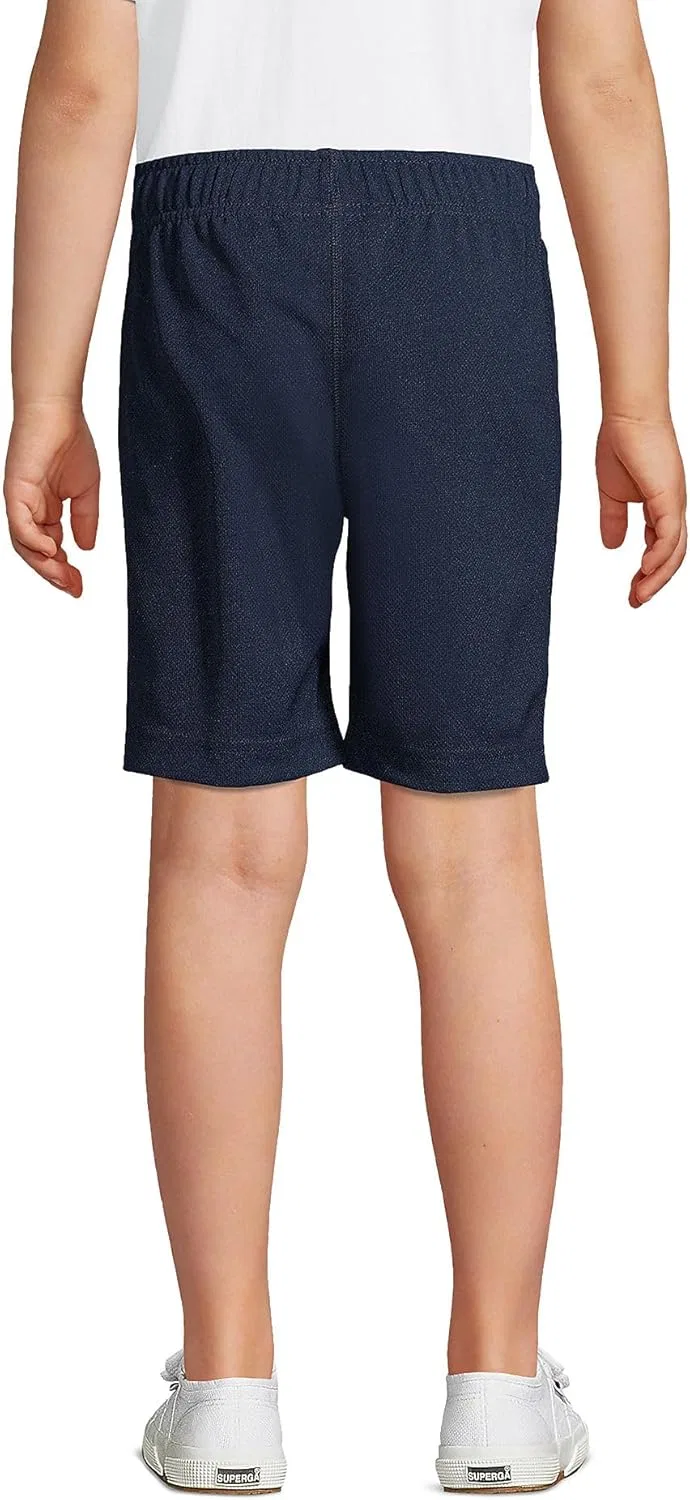 Спортивные шорты из сетчатой ткани для мальчиков, школьная форма Lands' End, Classic Navy — фото 2