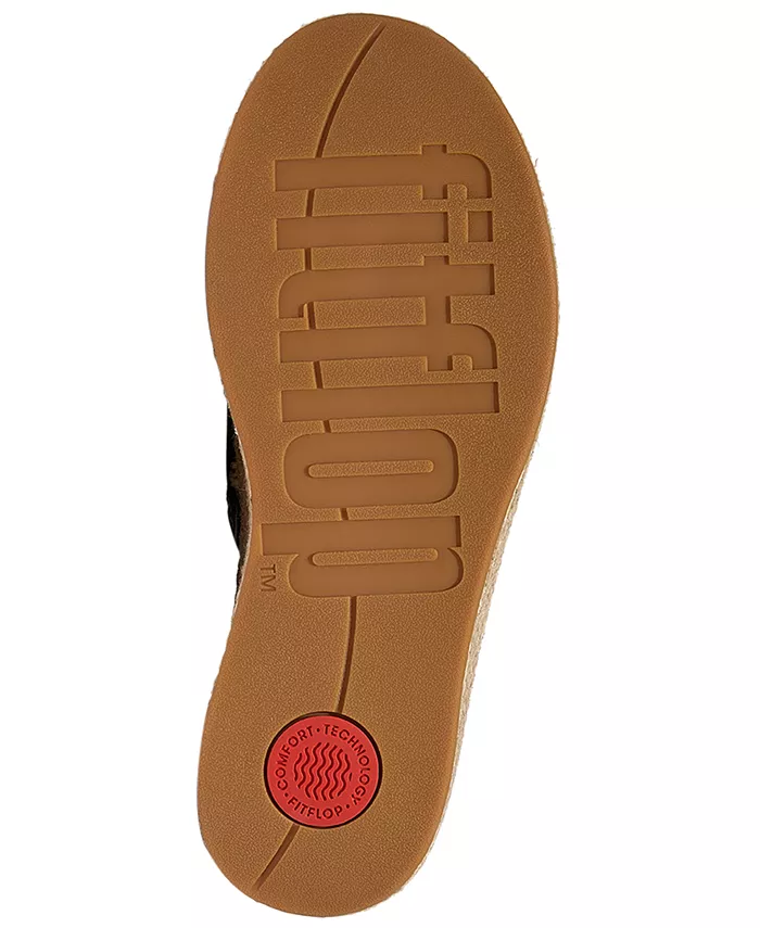 Женские платформы эспадрильи на клиньях из кожи Fitflop, коричневый — фото 4