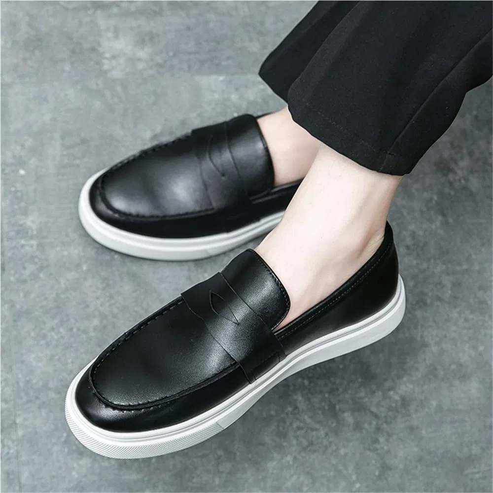 Лоферы кожаные Classic Moccasin Slip On Shoes Black DHFIRUFSHLO — фото 3