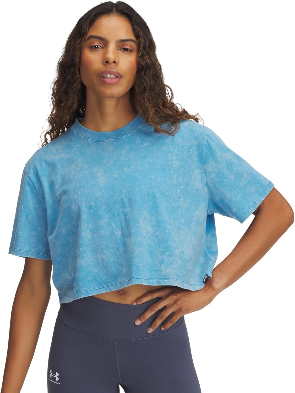 

Under Armour Women's Rival Wash футболка с коротким рукавом, Ether Blue/Black/White, Белый, Under Armour Women's Rival Wash футболка с коротким рукавом, Ether Blue/Black/White