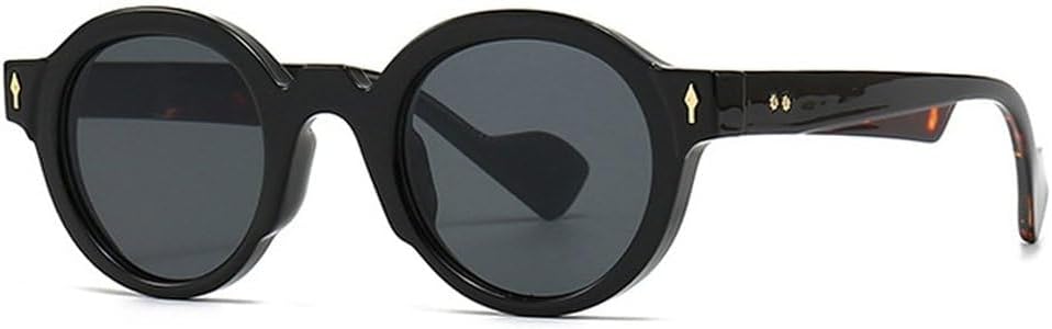 

Популярные модные круглые солнцезащитные очки для женщин в стиле панк с заклепками, градиентные, с защитой от УФ-излучения UV400, для мужчин – ретро-солнцезащитные очки SKFGNX, Black Leopard Grey