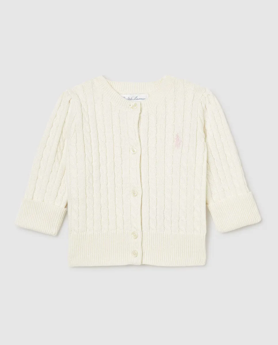 

Жакет тонкой вязаной вязки для девочки Polo Ralph Lauren, цвет Crudo