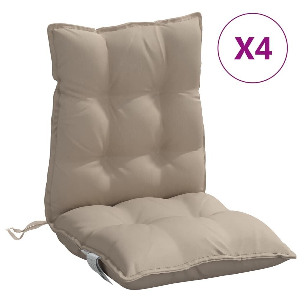 

Подушки vidaXL с низкой спинкой, 4 шт., ткань Оксфорд Taupe., серо-коричневый