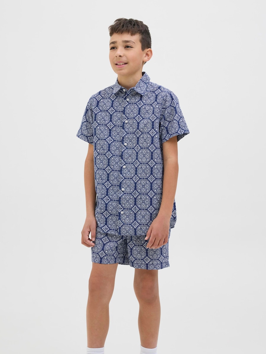 Рубашка на пуговицах классического кроя Jack & Jones Junior, темно-синий — фото 4