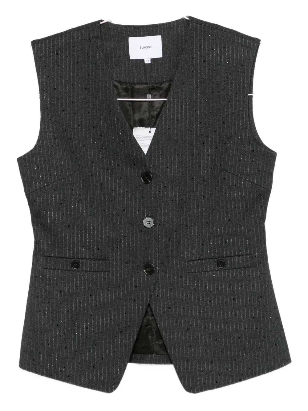 

Однобортный костюм в полоску Suncoo, серый