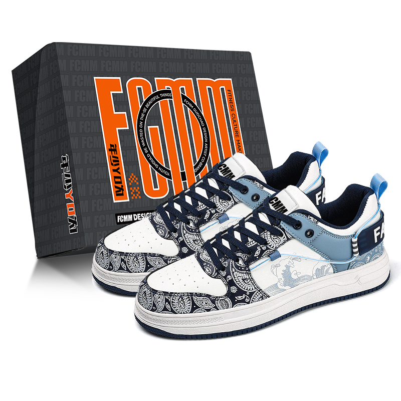 

Кроссовки Chinese Style 'Cang Hai' Collection Low top Skateboard Shoes Men's Box Included FCMM, White Blue Box