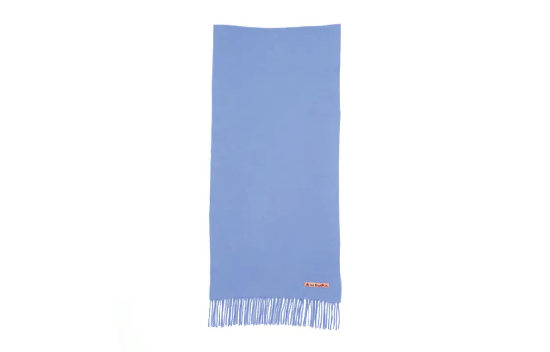 

Acne Studios Шерстяной шарф с аппликацией логотипа, Blue
