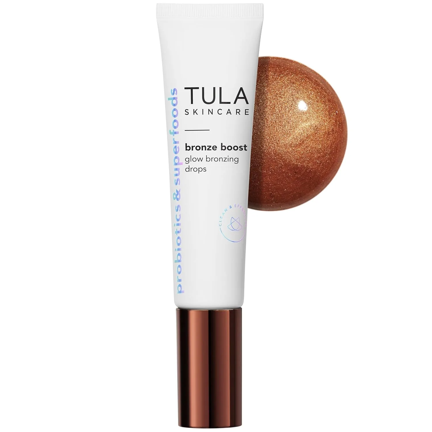 TULA Skin Care Bronze Boost Glow бронзирующие капли для естественного сияния, выравнивания тона и увлажнения кожи с ниацинамидом, гиалуроновой кислотой и зеленым чаем, 30 мл 29,6 мл (1 шт.), blue