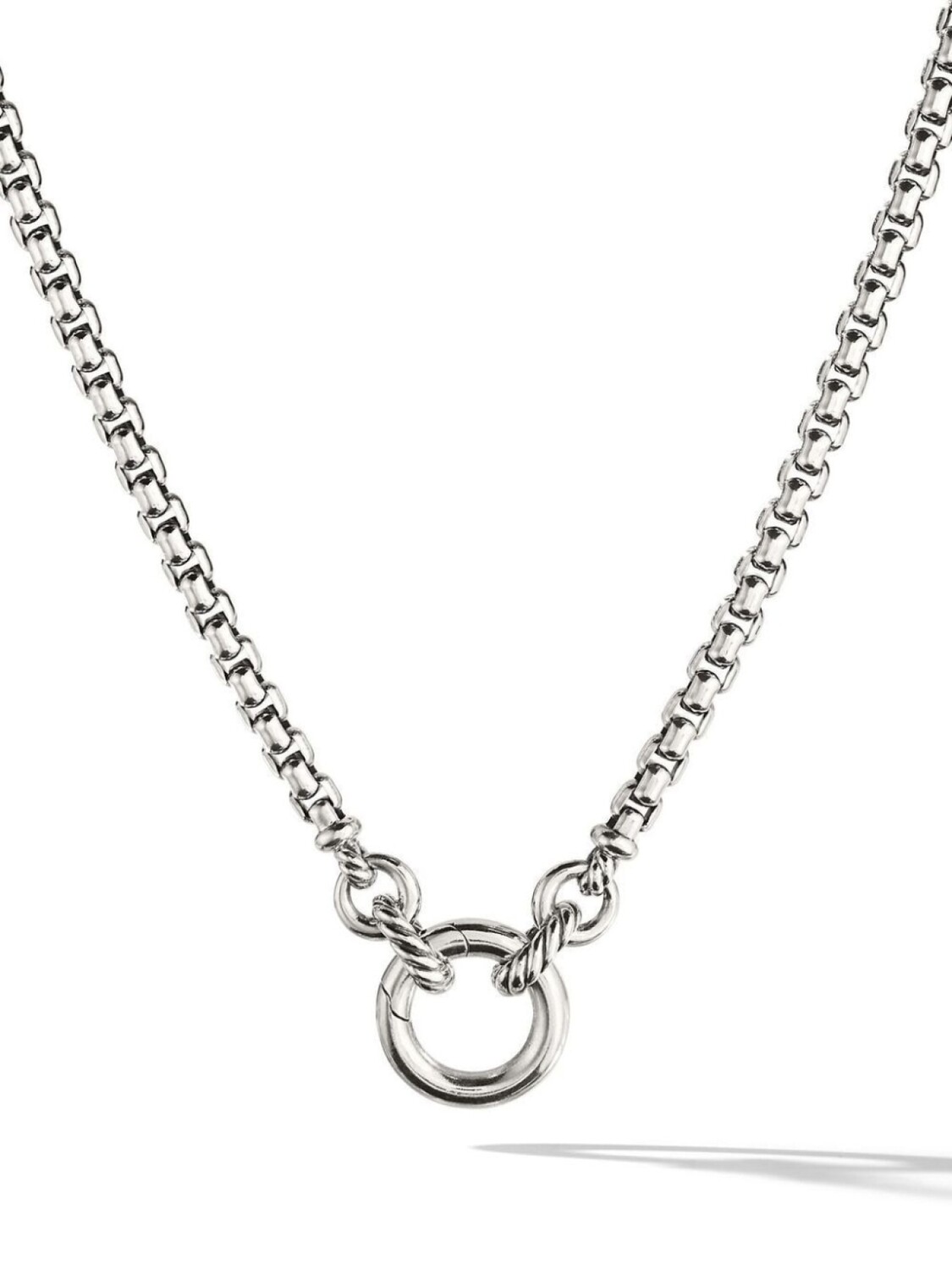 

Серебряное колье Smooth Amulet Vehicle Box Chain David Yurman, серебряный