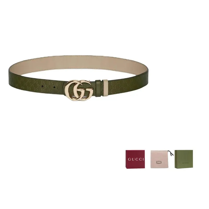 

Реверсивный пояс Gg Marmont Gucci, зеленый/бежевый