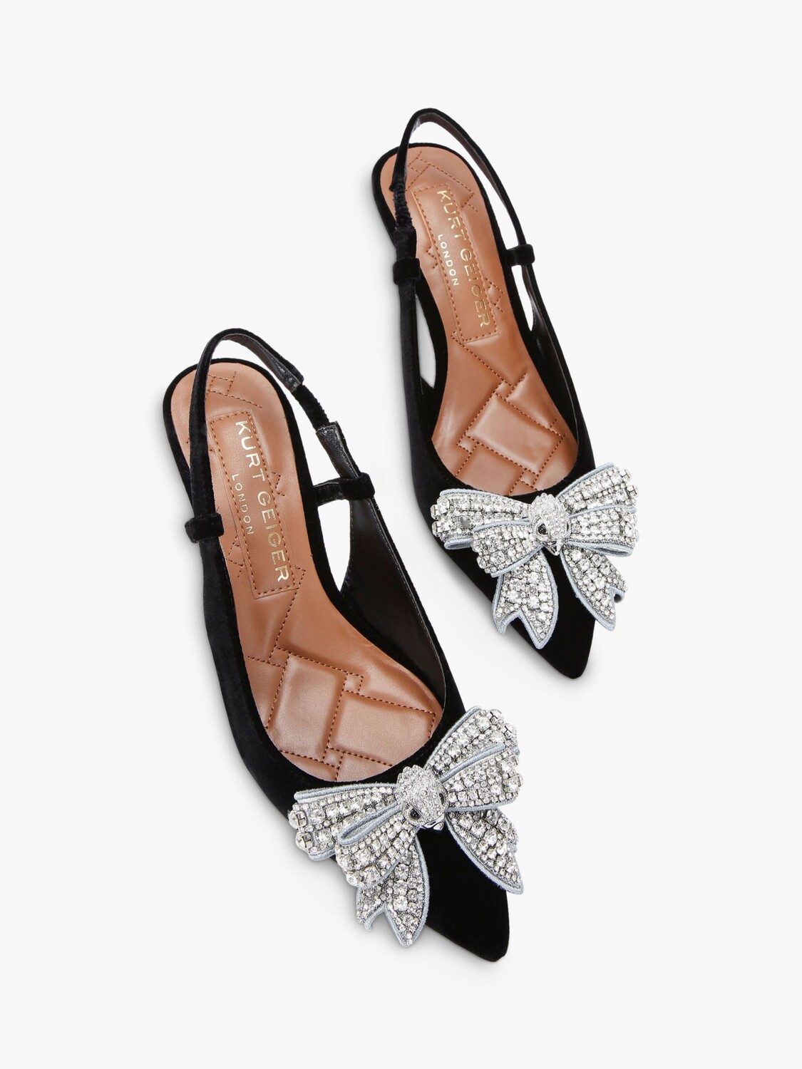 Kurt Geiger London Белгравия Туфли-лодочки с ремешком на пятке и бантом, черный — фото 2